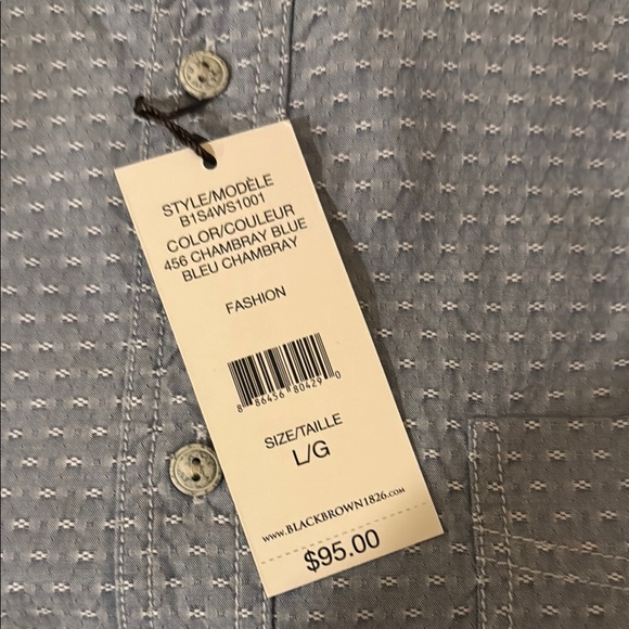 Black Brown 1826 Blue Casual Button Down Shirt - Picture 3 of 3
